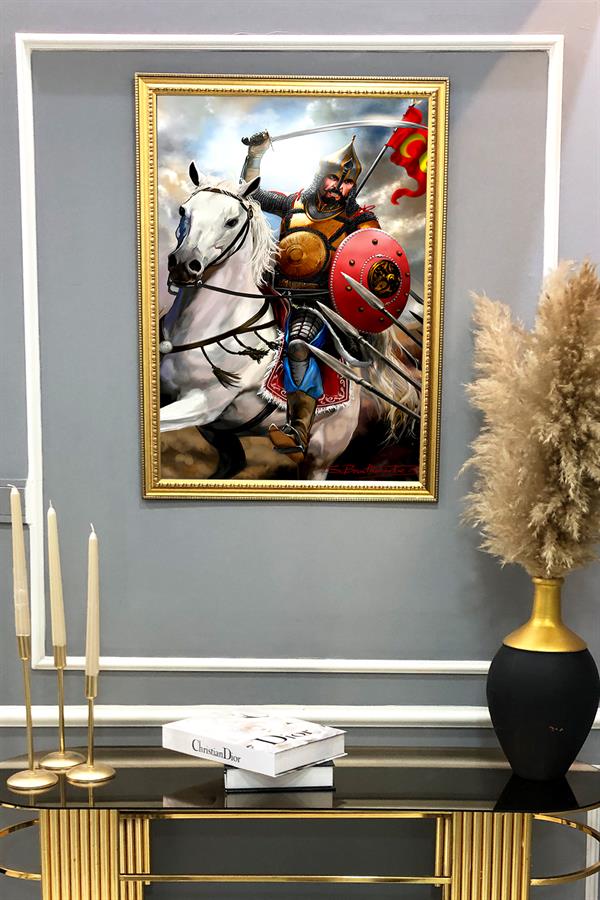 Fatih Sultan Mehmet Han Desenli Çerçeveli Tablo Duvar Tablosu 50x70cm ORYNTL20