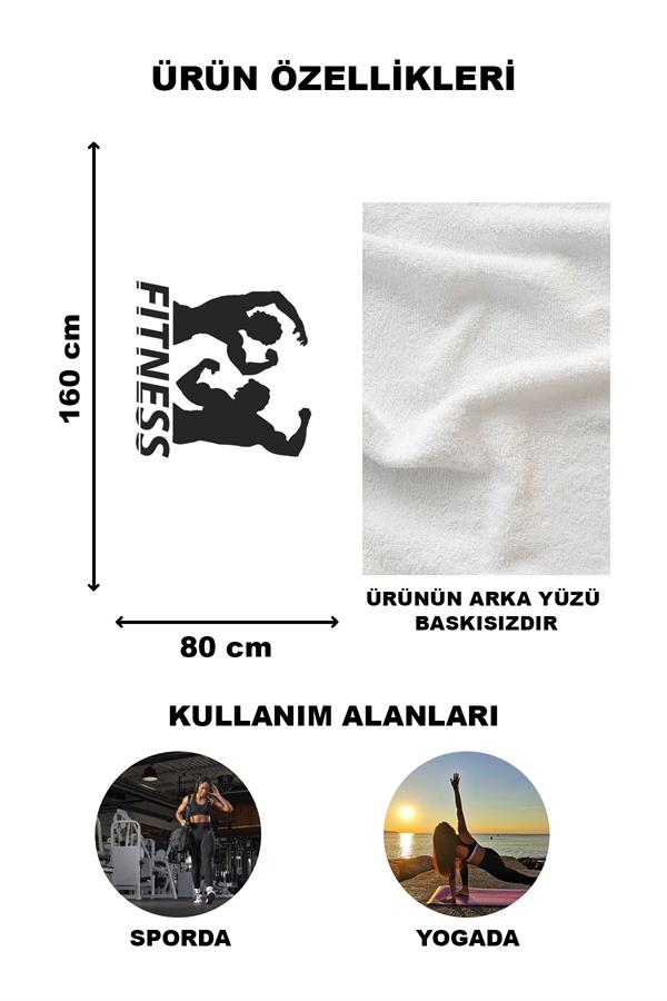 Fitness Desenli Spor Havlusu Fitness Havlusu 80x160 SPR03