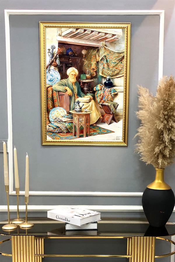Halı Satıcısı Desenli Çerçeveli Tablo Duvar Tablosu 50x70cm ORYNTL03
