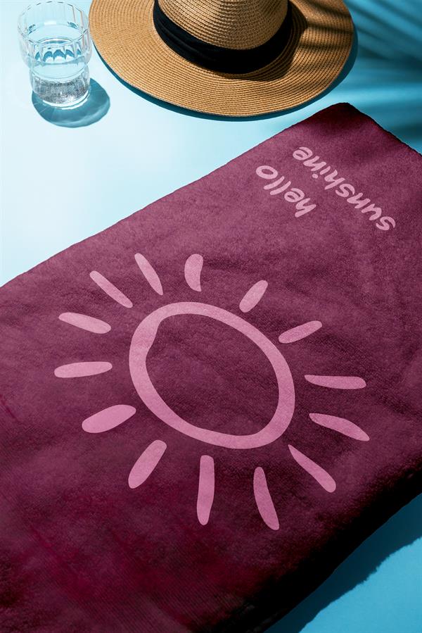 Hello Sunshine Yazılı Plaj Deniz Havlusu Dijital Baskı Peştamal 80x160 CM HSS01