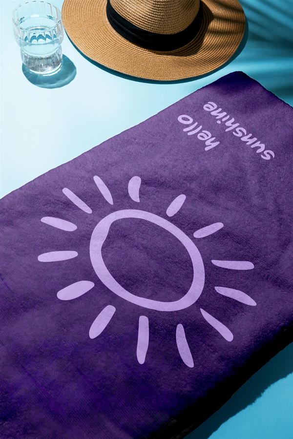 Hello Sunshine Yazılı Plaj Deniz Havlusu Dijital Baskı Peştamal 80x160 CM HSS02