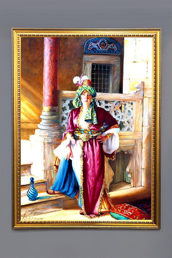 Kadın Desenli Çerçeveli Tablo Duvar Tablosu 50x70cm ORYNTL05