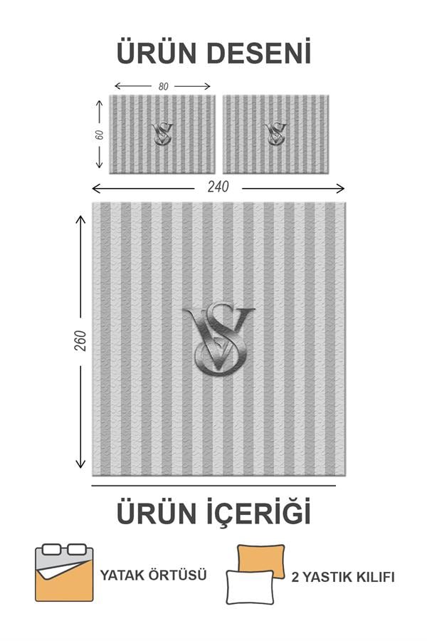 Kapitoneli Pamuk Dolgulu Kadife Kumaş Modern Desenli Premium Kalite Yatak Örtüsü Seti
