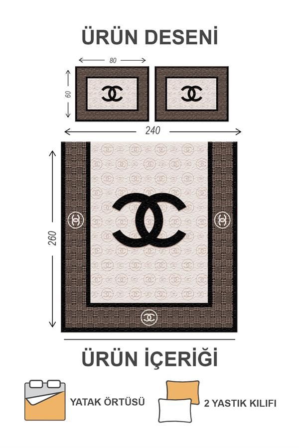 Kapitoneli Pamuk Dolgulu Kadife Kumaş Modern Desenli Premium Kalite Yatak Örtüsü Seti