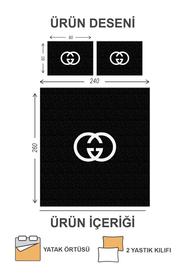 Kapitoneli Pamuk Dolgulu Kadife Kumaş Modern Desenli Premium Kalite Yatak Örtüsü Seti