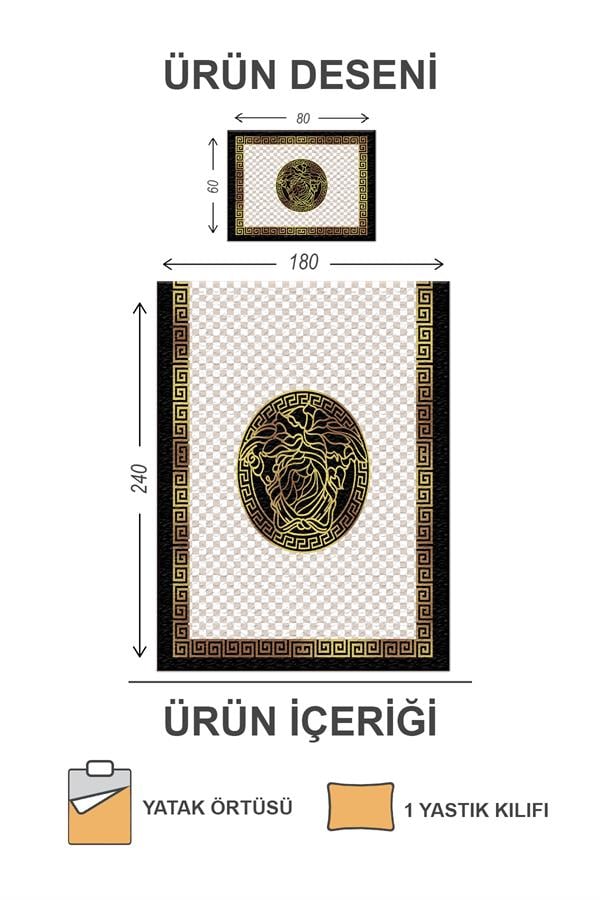 Kapitoneli Pamuk Dolgulu Kadife Kumaş Modern Desenli Premium Kalite Yatak Örtüsü Seti
