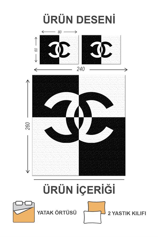 Kapitoneli Pamuk Dolgulu Kadife Kumaş Modern Desenli Premium Kalite Yatak Örtüsü Seti