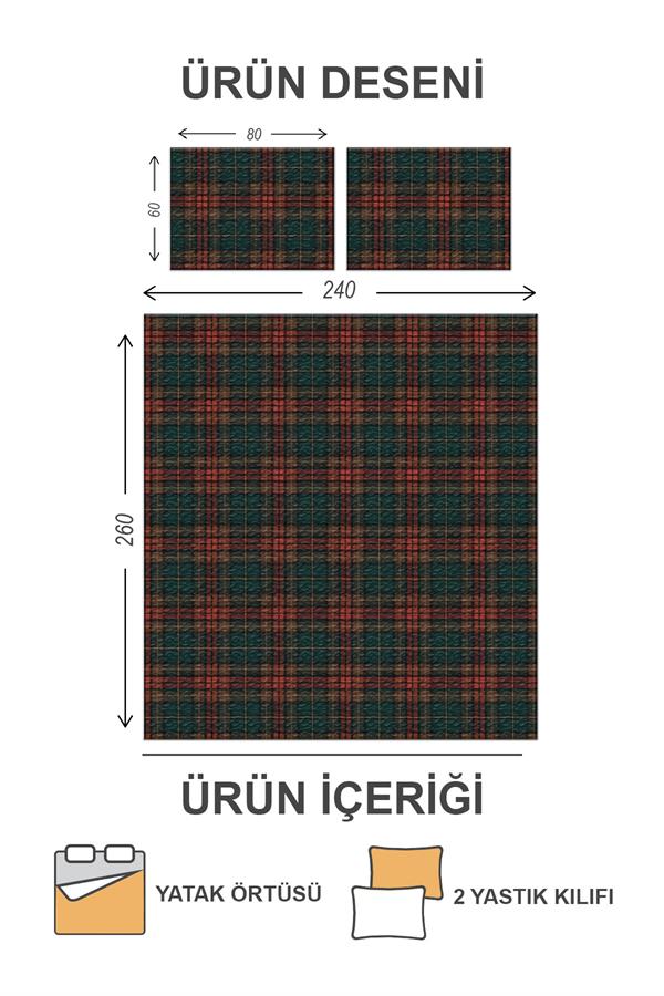 Kapitoneli Pamuk Dolgulu Kadife Kumaş Modern Desenli Premium Kalite Yatak Örtüsü Seti