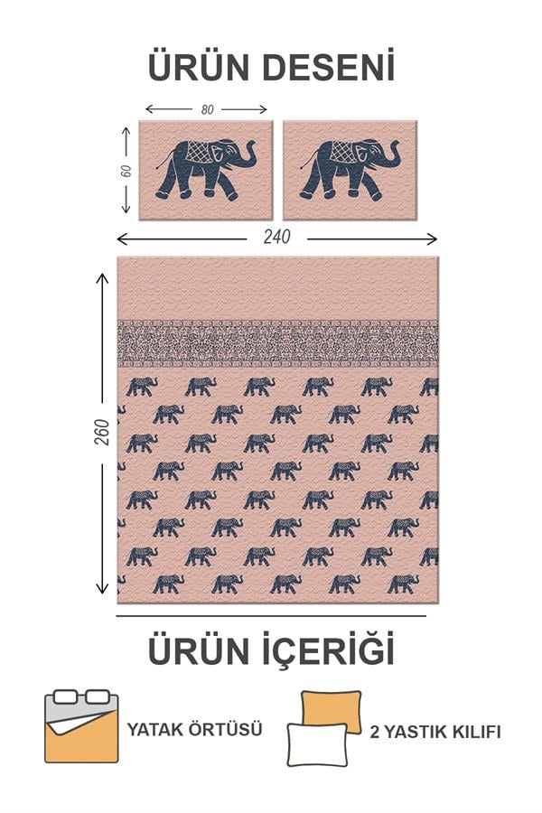 Kapitoneli Pamuk Dolgulu Kadife Kumaş Modern Desenli Premium Kalite Yatak Örtüsü Seti