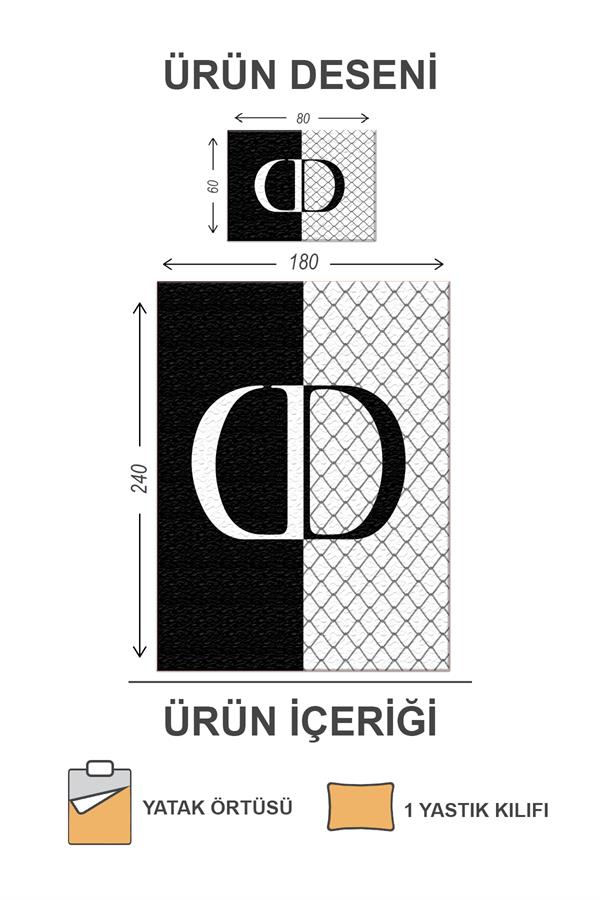 Kapitoneli Pamuk Dolgulu Kadife Kumaş Modern Desenli Premium Kalite Yatak Örtüsü Seti