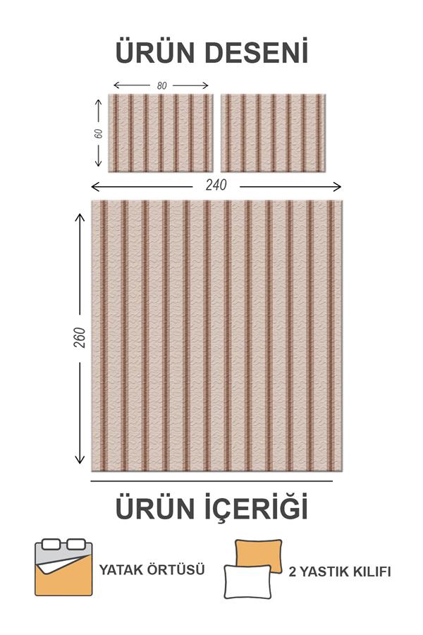 Kapitoneli Pamuk Dolgulu Kadife Kumaş Modern Desenli Premium Kalite Yatak Örtüsü Seti