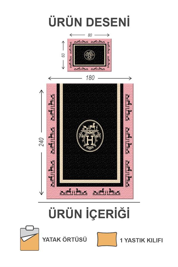 Kapitoneli Pamuk Dolgulu Kadife Kumaş Modern Desenli Premium Kalite Yatak Örtüsü Seti