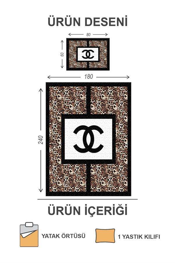 Kapitoneli Pamuk Dolgulu Kadife Kumaş Modern Desenli Premium Kalite Yatak Örtüsü Seti