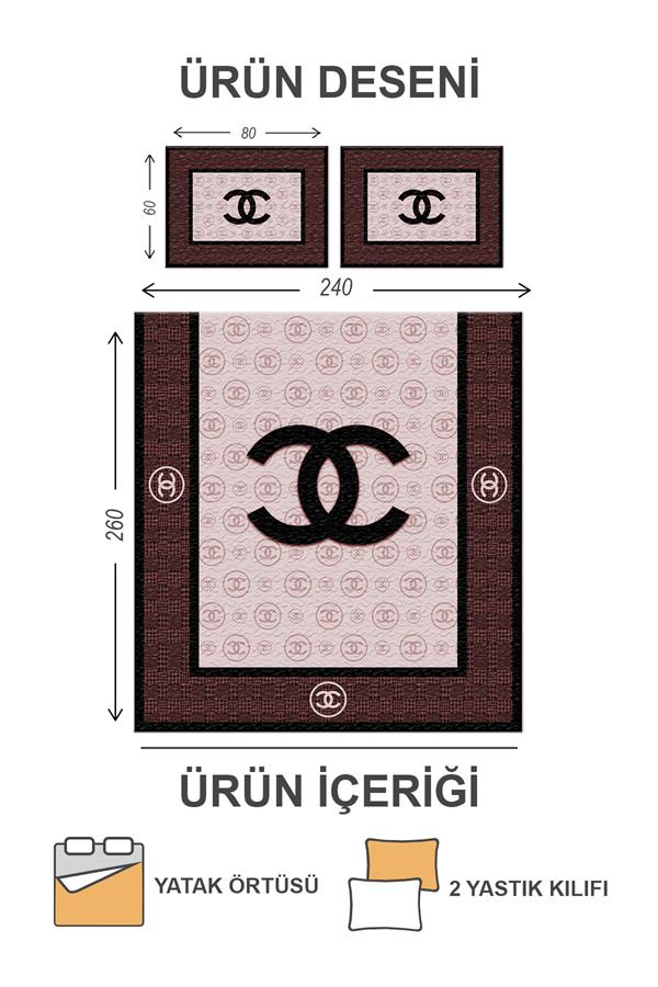 Kapitoneli Pamuk Dolgulu Kadife Kumaş Modern Desenli Premium Kalite Yatak Örtüsü Seti