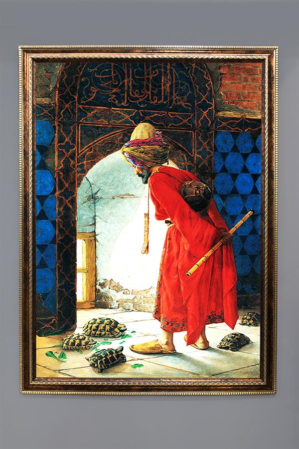 Kaplumbağa Terbiyecisi Tablosu Portresi 50x70CM