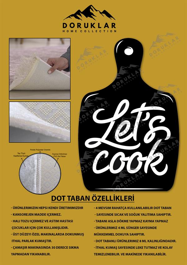 Kaymaz Taban Dijital Baskı Yıkanabilir Modern Desenli Mutfak Halısı