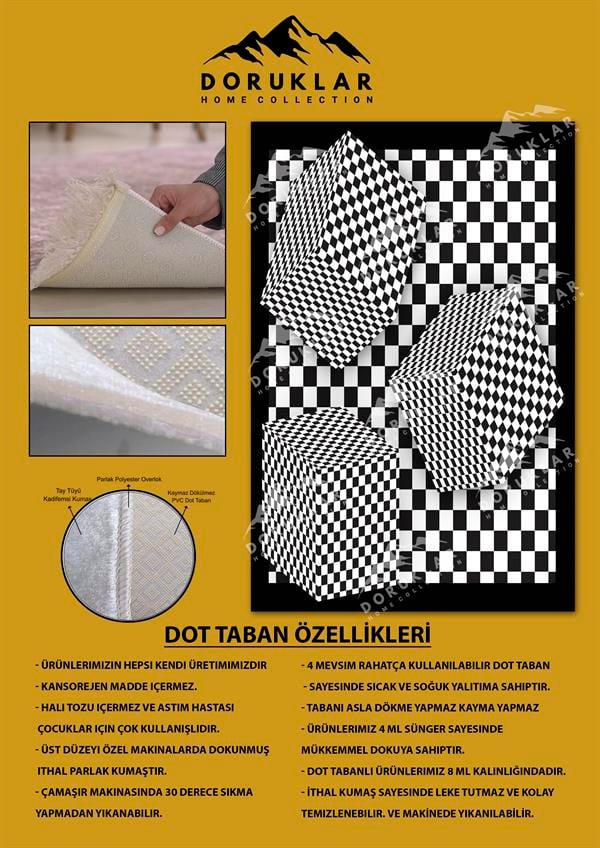Kaymaz Taban Dijital Baskı Yıkanabilir Modern Desenli Mutfak Halısı