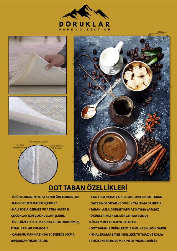 Kaymaz Taban Dijital Baskı Yıkanabilir Modern Desenli Mutfak Halısı
