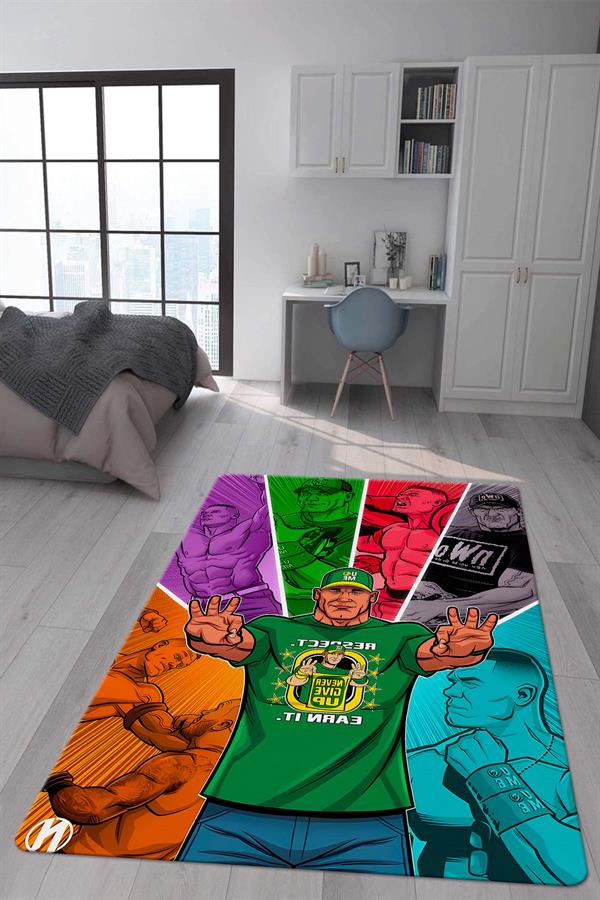 Kaymaz Taban Makinada Yıkanabilir Dijital Baskı Modern Desenli Çocuk Genç Odası Halısı Dot Taban Halı WLD30