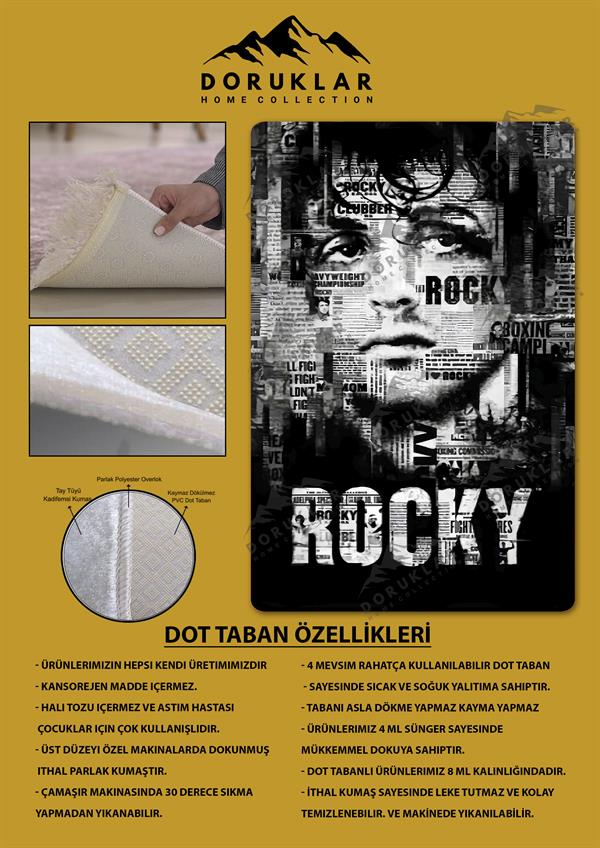Kaymaz Taban Makinada Yıkanabilir Dijital Baskı Modern Desenli Çocuk Genç Odası Halısı Dot Taban Halı WLD20