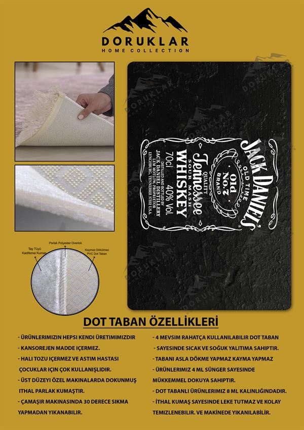 Kaymaz Taban Makinada Yıkanabilir Dijital Baskı Modern Desenli Genç Odası Halısı