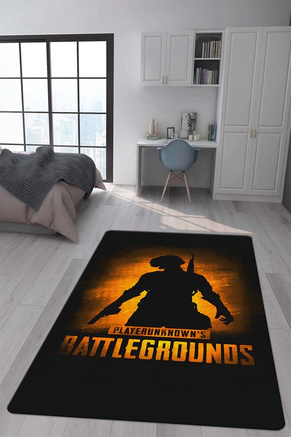 Kaymaz Taban Makinada Yıkanabilir Dijital Baskı Gamer Desenli Genç Odası ve Çocuk Odası Halısı Dot Taban Halı