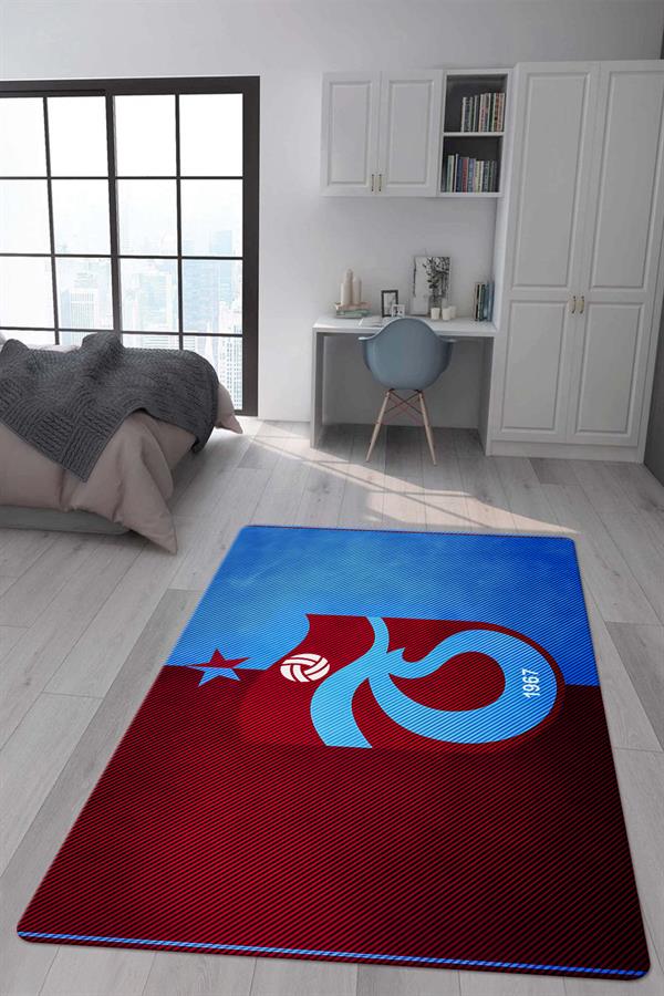 Kaymaz Taban Makinada Yıkanabilir Dijital Baskı Modern Desenli Genç Odası ve Çocuk Odası Halısı Dot Taban Halı
