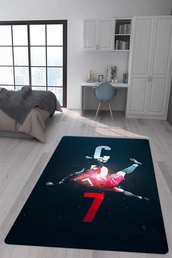 Kaymaz Taban Makinada Yıkanabilir Dijital Baskı Modern Desenli Çocuk Genç Odası Halısı Dot Taban Halı WLD08