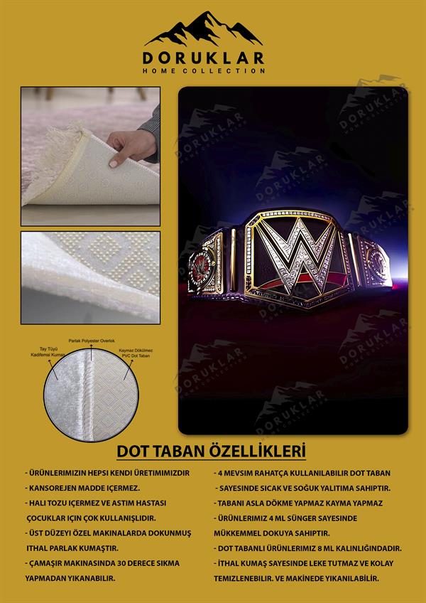 Kaymaz Taban Makinada Yıkanabilir Dijital Baskı Modern Desenli Çocuk Genç Odası Halısı Dot Taban Halı WLD14