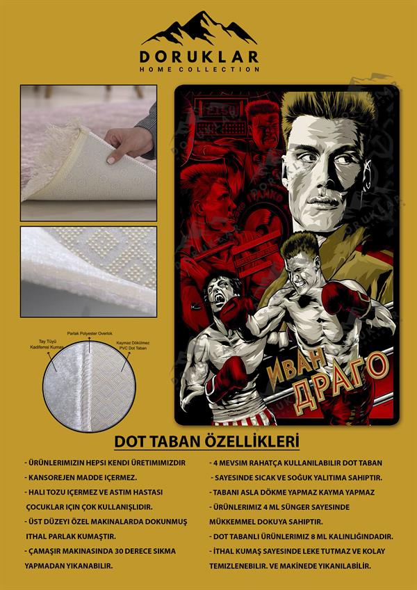 Kaymaz Taban Makinada Yıkanabilir Dijital Baskı Modern Desenli Çocuk Genç Odası Halısı Dot Taban Halı WLD25