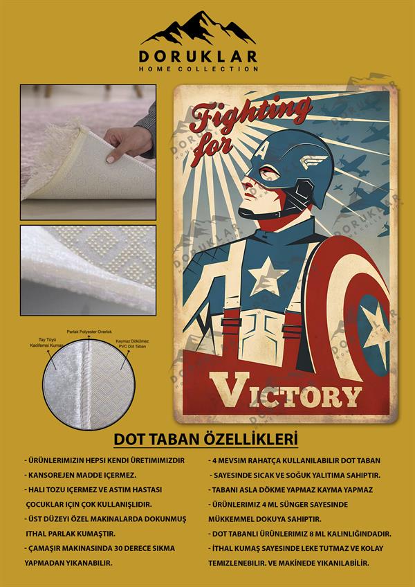 Kaymaz Taban Makinada Yıkanabilir Dijital Baskı Retro Desenli Çocuk Genç Odası Halısı Dot Taban Halı RTR12