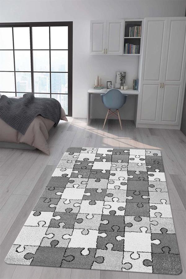 Kaymaz Taban Makinada Yıkanabilir Dijital Baskı Çocuk Odası Halısı Dot Taban Nes Kids Serisi Halı NESKD02