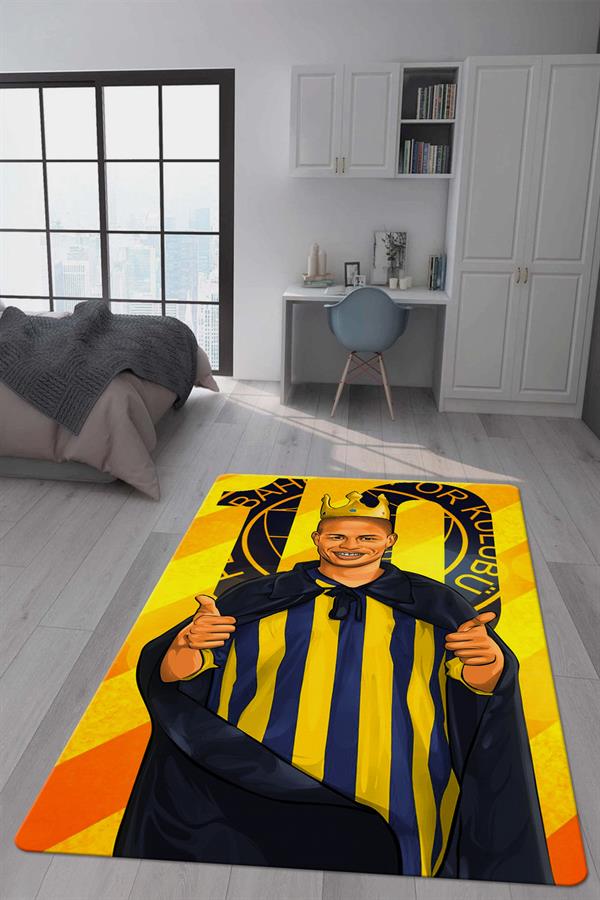 Kaymaz Taban Makinada Yıkanabilir Dijital Baskı Alex Desenli Çocuk Odası Halısı Dot Taban Halı 02