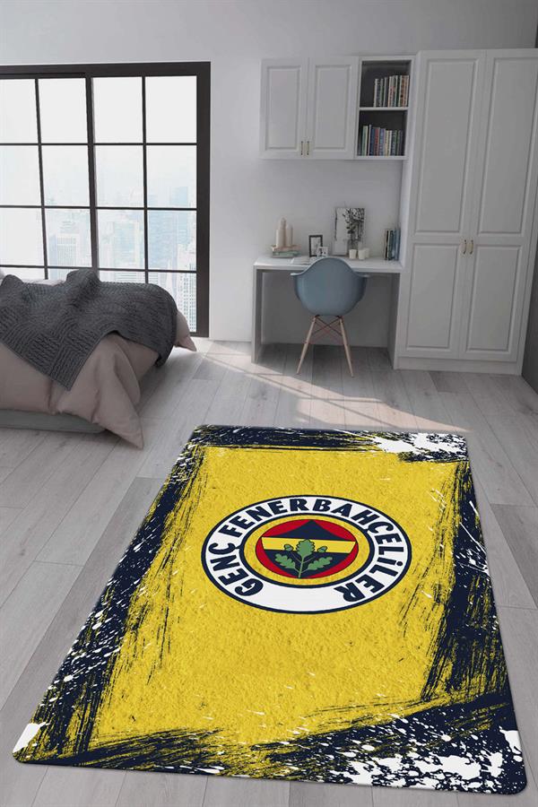 Kaymaz Taban Makinada Yıkanabilir Dijital Baskı Modern Desenli Genç Odası ve Çocuk Odası Halısı Dot Taban Halı