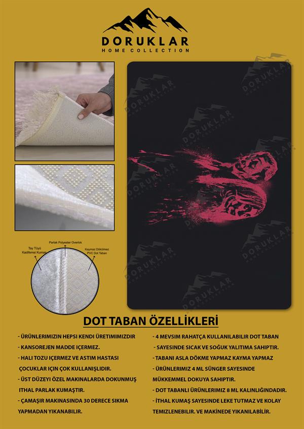 Kaymaz Taban Makinada Yıkanabilir Dijital Baskı Joker Desenli Genç Odası Halısı
