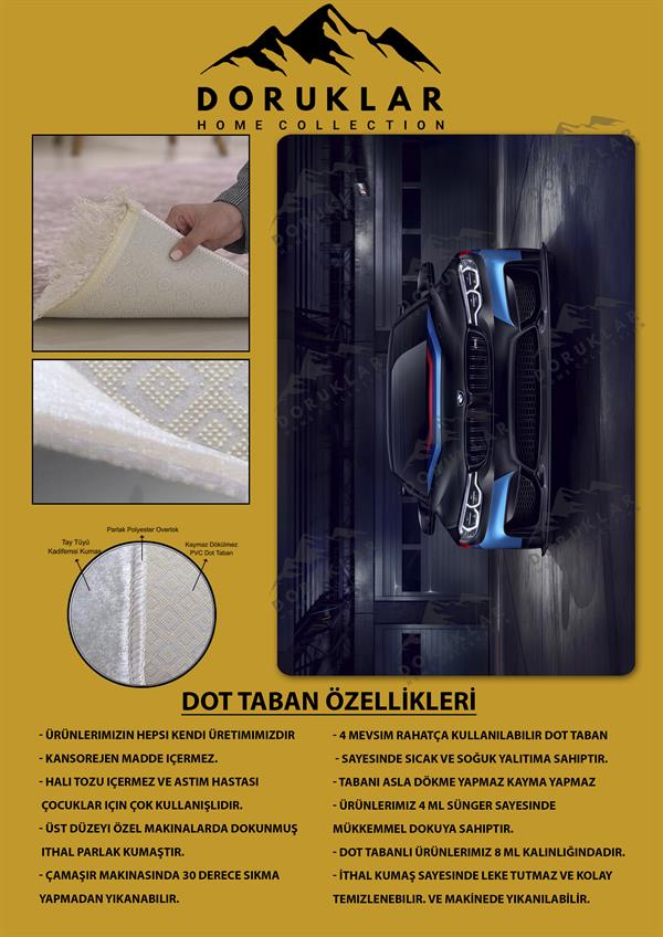Kaymaz Taban Makinada Yıkanabilir Dijital Baskı Araba Desenli Genç Odası Halısı Dot Taban Halı GNC03