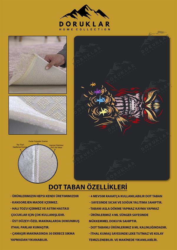 Kaymaz Taban Makinada Yıkanabilir Dijital Baskı Thanos Desenli Genç Odası Halısı