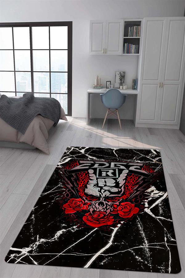 Kaymaz Taban Makinada Yıkanabilir Dijital Baskı Modern Desenli Çocuk Genç Odası Halısı Dot Taban Halı WLD17
