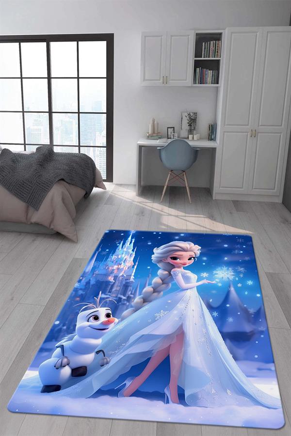 Kaymaz Taban Makinada Yıkanabilir Dijital Baskı Modern Desenli Genç Odası ve Çocuk Odası Halısı Dot Taban Halı