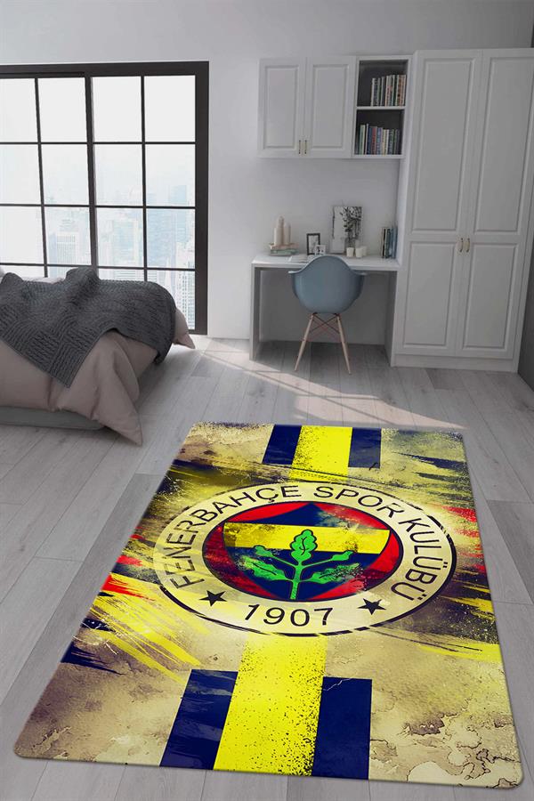 Kaymaz Taban Makinada Yıkanabilir Dijital Baskı Dekoratif Modern Desenli Genç Odası Halısı Dot Taban Halı