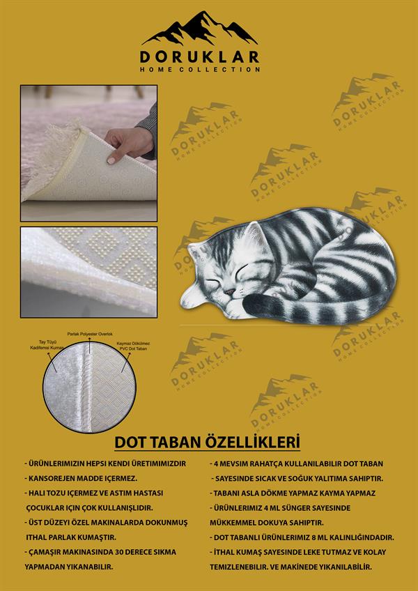 Kaymaz Taban Makinada Yıkanabilir Dijital Baskı Dekoratif Modern Desenli Nes Serisi Dot Taban Halı NES007