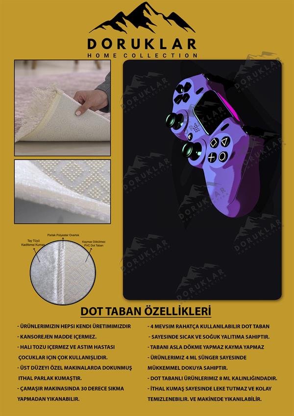 Kaymaz Taban Makinada Yıkanabilir Dijital Baskı Gaming Konsol Desenli Çocuk Odası Halısı Dot Taban Halı RHR07