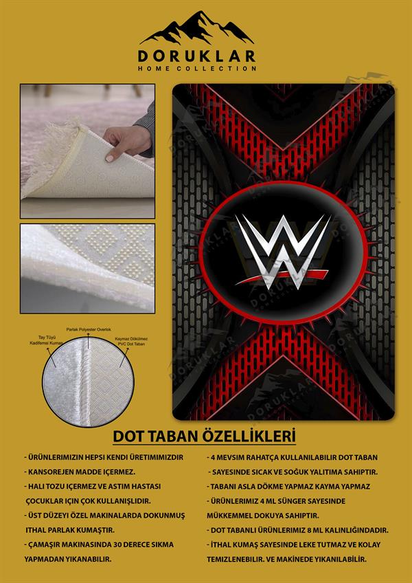 Kaymaz Taban Makinada Yıkanabilir Dijital Baskı Modern Desenli Çocuk Genç Odası Halısı Dot Taban Halı WLD18