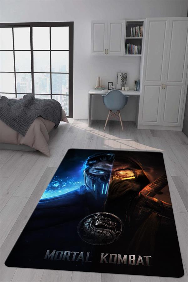 Kaymaz Taban Makinada Yıkanabilir Dijital Baskı Subzero Desenli Çocuk Odası Halısı Dot Taban Halı BRK13