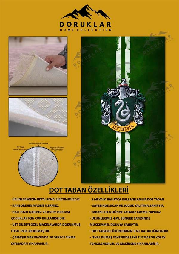 Kaymaz Taban Makinada Yıkanabilir Dijital Baskı Harry Potter Desenli Çocuk Halısı