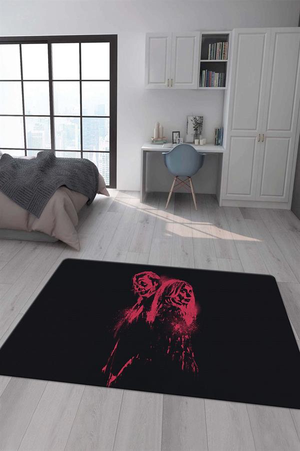 Kaymaz Taban Makinada Yıkanabilir Dijital Baskı Joker Desenli Genç Odası Halısı