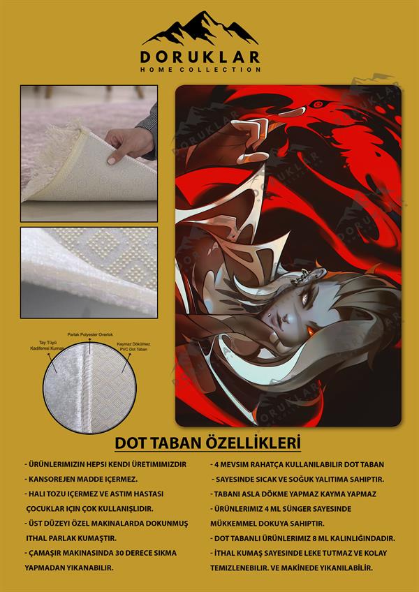 Kaymaz Taban Makinada Yıkanabilir Dijital Baskı Valorant Fade Desenli Çocuk Odası Halısı Dot Taban Halı VL08