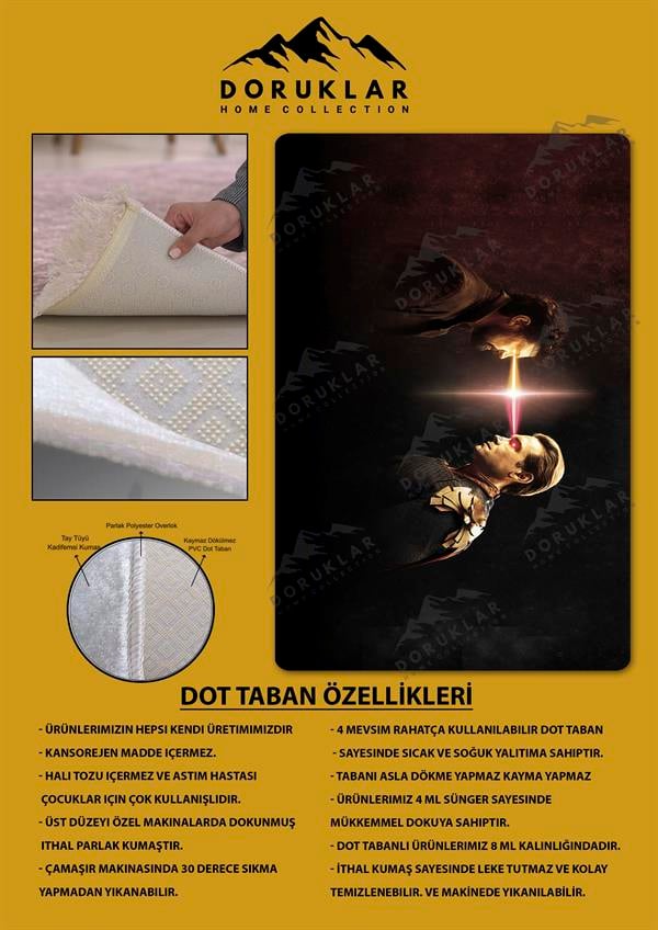 Kaymaz Taban Makinada Yıkanabilir Dijital Baskı The Boys Desenli Genç Odası Halısı