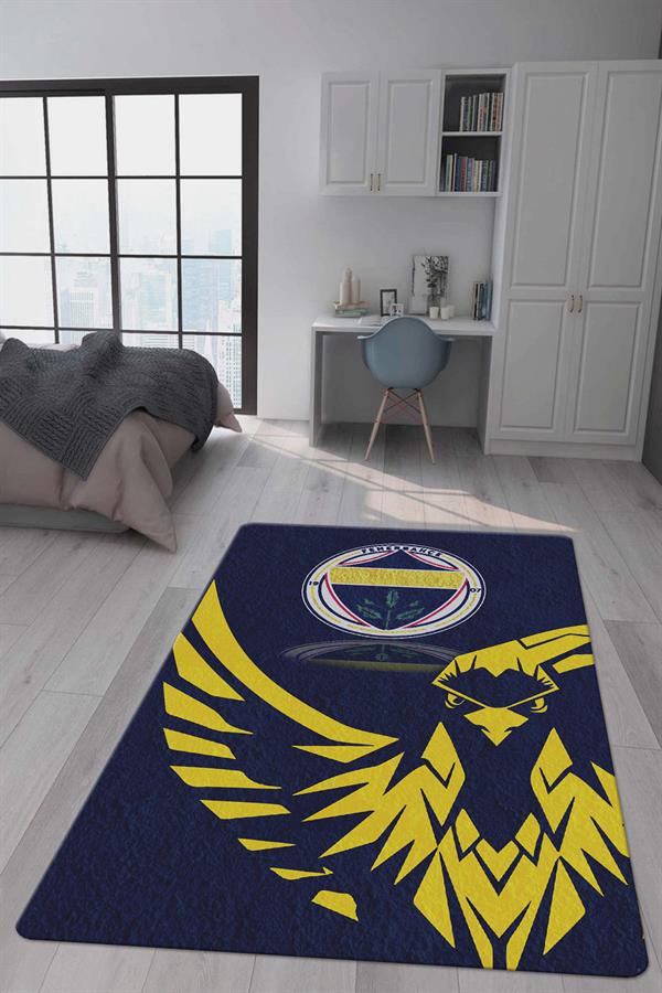 Kaymaz Taban Makinada Yıkanabilir Dijital Baskı Modern Desenli Genç Odası ve Çocuk Odası Halısı Dot Taban Halı