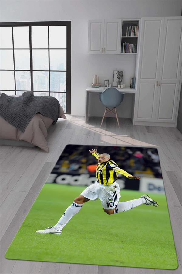 Kaymaz Taban Makinada Yıkanabilir Dijital Baskı Alex de Souza Desenli Çocuk Odası Halısı Dot Taban Halı BRK15